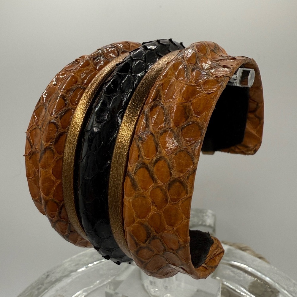 Genuine python cuff vintage bracelet